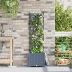 vidaXL Plantenbak met latwerk 40x40x143 cm lichtgrijs, Tuin en Terras, Bloembakken en Plantenbakken, Verzenden, Nieuw, Minder dan 60 cm