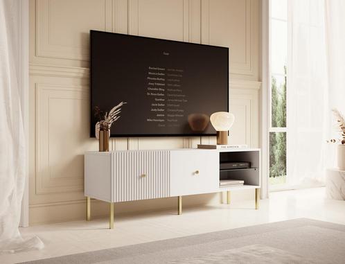 Meubella TV-Meubel Vermont wit 135 cm, Huis en Inrichting, Kasten | Televisiemeubels, 100 tot 150 cm, 25 tot 50 cm, Nieuw, Overige materialen