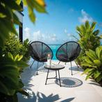 Set van 2 stoelen Santana met tafel - zwart, Tuin en Terras, Tuinsets en Loungesets, Verzenden, Nieuw