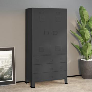 vidaXL Kledingkast industrieel 90x50x180 cm metaal