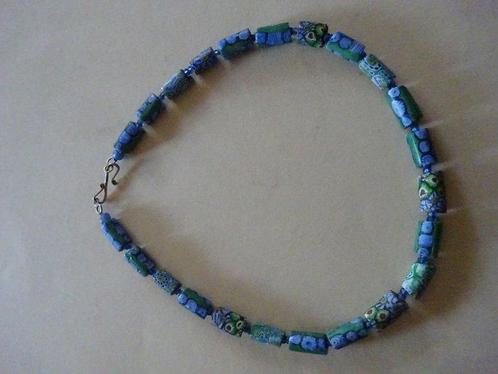 Antieke glazen ketting, 23 millefiore kralen met mozaïek, Antiek en Kunst, Kunst | Niet-Westerse kunst