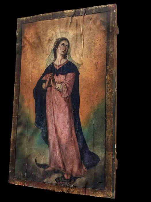 École européenne (XVIIIe siècle) - Vierge en prière écrasant, Antiek en Kunst, Kunst | Schilderijen | Klassiek