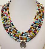 Melong en lange natuurlijke ketting met meerdere stenen en