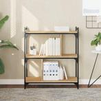 vidaXL Boekenkast 3-laags 76x32x88 cm bewerkt hout sonoma, Huis en Inrichting, Verzenden, Nieuw, Overige houtsoorten