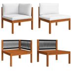 vidaXL 2-delige Loungeset met kussens massief acaciahout, Tuin en Terras, Tuinsets en Loungesets, Verzenden, Nieuw, Hardhout, Loungeset