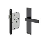 Deurbeslag set Nova op schild blind met loopslot - deurbe..., Ophalen of Verzenden, Nieuw, IJzer, Klink of Kruk