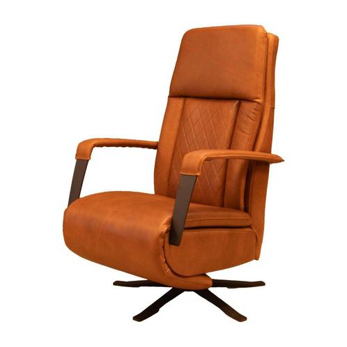 Jaxx relax fauteuil cognac leder met hoge showroomkorting, Huis en Inrichting, Fauteuils, Minder dan 75 cm, Nieuw, 50 tot 75 cm