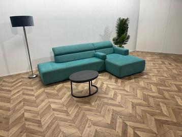 Montèl Turquoise Blauwe Design Hoekbank ~ Verstelbare beschikbaar voor biedingen