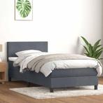 vidaXL Boxspring met matras fluweel donkergrijs 80x220 cm, Verzenden, Nieuw, Grijs, Stof