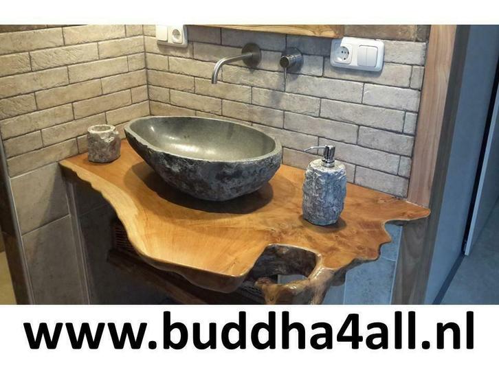 Riviersteen tandenborstelhouder, natuursteen beker, badkamer, Huis en Inrichting, Badkamer | Badtextiel en Accessoires, Overige typen