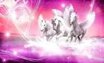 Paarden fotobehang L Pegasus roze Paarden behang *Muurdeco4, Huis en Inrichting, Stoffering | Behang, Minder dan 10 m², Ophalen of Verzenden