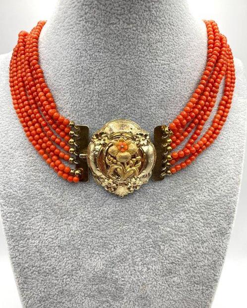 Halsketting Verguld Koraal, Sieraden, Tassen en Uiterlijk, Kettingen