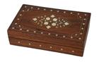 Handgemaakt houten juwelendoosje met parelmoer inlegwerk - I, Ophalen of Verzenden, Nieuw