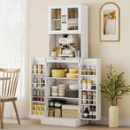 TRUUSK Keukenkast met Verstelbaar Rek en Acryldeuren - Wit -, Verzenden, Nieuw