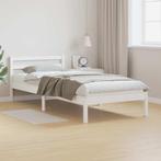 vidaXL Bedframe met hoofdeinde Wit 220 x 100 cm Massief, Verzenden, Nieuw, Wit, Hout