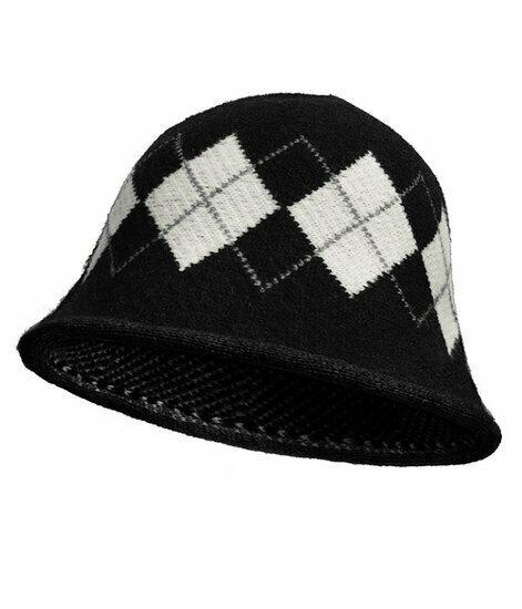 Bucket Hat Ruit Print Zwart, Kleding | Dames, Hoeden en Petten