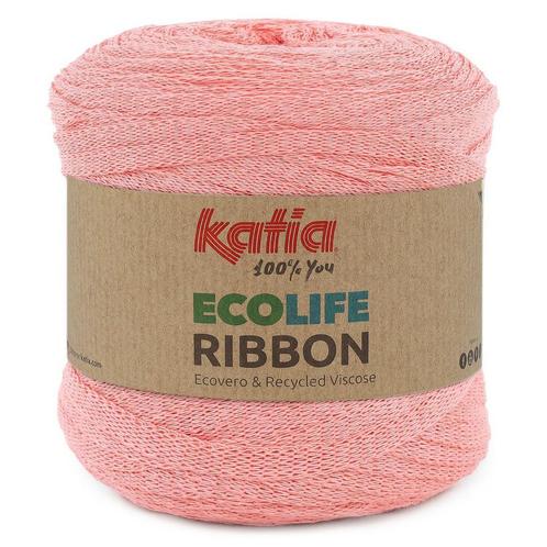 Katia Ecolife Ribbon - 111 licht koraal - Gerecycled Lintg, Hobby en Vrije tijd, Breien en Haken, Ophalen of Verzenden
