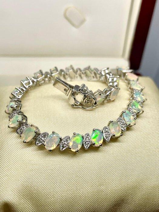 Zonder Minimumprijs - Armband Zilver - 6.30ct. tw. Opaal, Sieraden, Tassen en Uiterlijk, Armbanden