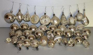 Kerstballen (40) - Glas - oude kerstversiering beschikbaar voor biedingen