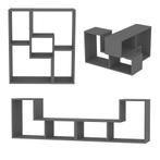 Modulair meubelset Hustersurd 2-delig antraciet [en.casa], Huis en Inrichting, Woonaccessoires | Wandplanken en Boekenplanken
