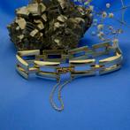 Bicolor gouden Bismarck schakel armband | 20 cm, Sieraden, Tassen en Uiterlijk, Armbanden, Ophalen of Verzenden, Gebruikt, Overige kleuren