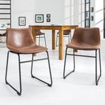 Industrieel design stoel DJANGO vintage bruin met ijzeren, Huis en Inrichting, Stoelen, Nieuw, Ophalen of Verzenden