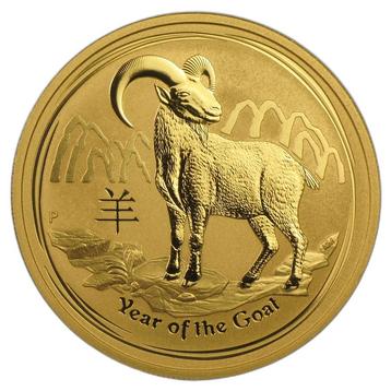 Gouden Lunar munt 2015 - het jaar van de geit 1 troy ounce beschikbaar voor biedingen