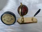 Vintage Globo bureau-wereldbol in een bronzen frame en met