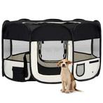 vidaXL Hondenren inklapbaar met draagtas 145x145x61 cm zwart, Dieren en Toebehoren, Honden-accessoires, Verzenden, Nieuw