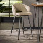 *WOONWINKEL* Barstoel Met Ronde Rug Boucle Zandkleur, Huis en Inrichting, Barkrukken, Verzenden, Nieuw