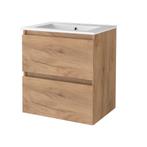 Badmeubelset BWS Salt 60x46cm Greeploos 2 Lades Met Wastafel, Ophalen of Verzenden, Nieuw, Chroom, Bad