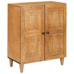 vidaXL Dressoir met plank Lichtbruin 60 x 33 x 75 cm massief, Huis en Inrichting, Kasten | Overige, Verzenden, Nieuw
