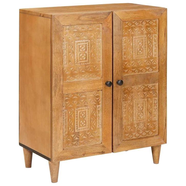 vidaXL Dressoir met plank Lichtbruin 60 x 33 x 75 cm massief, Huis en Inrichting, Kasten | Overige, Nieuw, Verzenden