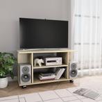 vidaXL Tv-meubel met wieltjes 80x40x45 cm bewerkt hout, Huis en Inrichting, Verzenden, Nieuw, 50 tot 100 cm, Minder dan 100 cm