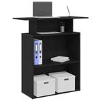 vidaXL Receptiebalie 100x40x104 cm bewerkt hout zwart, Huis en Inrichting, Bureaus, Verzenden, Nieuw