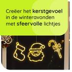 Kerstverlichting Raam Zuurstok + Kerstman + Kerstsok - ø18cm, Diversen, Kerst, Verzenden, Nieuw