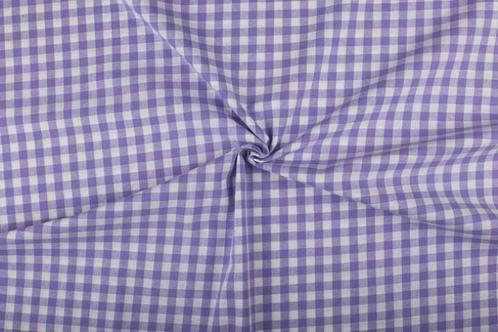 Boerenbont stof lila wit geruit - 10mm geruit, Hobby en Vrije tijd, Stoffen en Lappen, 120 cm of meer, 200 cm of meer, Paars, Nieuw
