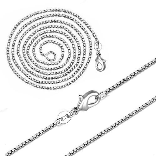 Fako Bijoux® - Schakelketting - Blokjes - 1.4mm - 50cm -, Sieraden, Tassen en Uiterlijk, Kettingen, Verzenden