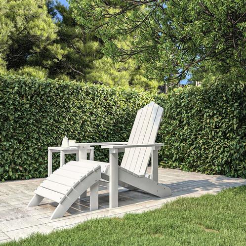 vidaXL Tuinstoel Adirondack met voetenbank HDPE wit, Tuin en Terras, Tuinstoelen, Nieuw, Verzenden