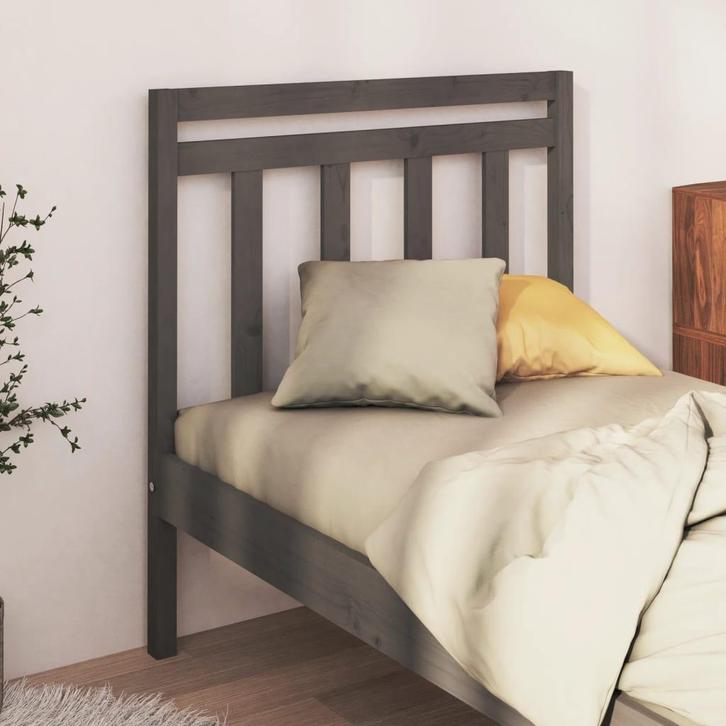 vidaXL Hoofdbord 96x4x100 cm massief grenenhout grijs, Huis en Inrichting, Slaapkamer | Bedden, Grijs, Nieuw, Hout, Verzenden