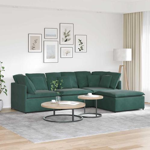vidaXL Modulaire bank met voetenbank en kussens fluweel, Huis en Inrichting, Banken | Bankstellen, Nieuw, Stof, Verzenden
