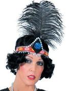 Charleston haarband met veer, Kleding | Dames, Carnavalskleding en Feestkleding, Ophalen of Verzenden, Nieuw