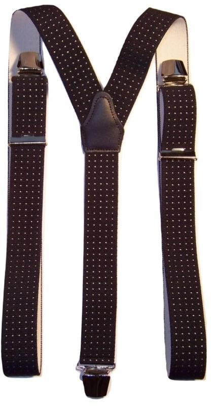 Donkerblauwe Bretels met witte stip en extra sterke clips, Kleding | Heren, Riemen en Ceinturen, Nieuw, Verzenden