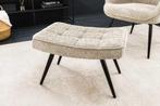 Moderne kruk SCANDINAVIA champagne greige bouclé zwarte, Huis en Inrichting, Ophalen of Verzenden, Nieuw