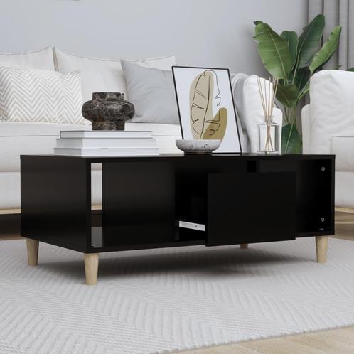 vidaXL Salontafel 90x50x36,5 cm bewerkt hout zwart, Huis en Inrichting, Tafels | Salontafels, 50 tot 100 cm, Nieuw, Overige houtsoorten
