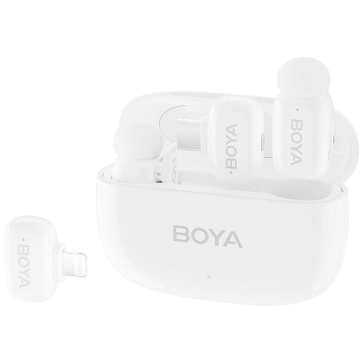 Boya MINI-13 Ultra-Mini Wireless Microphone 2TX + 2RX - Wit, Muziek en Instrumenten, Microfoons, Overige typen, Nieuw, Ophalen of Verzenden