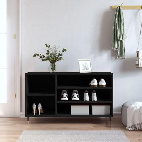 vidaXL Schoenenkast 102x36x60 cm bewerkt hout zwart, Huis en Inrichting, Kasten | Schoenenrekken, Nieuw, Verzenden