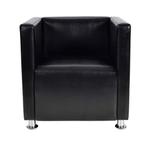 Kubus Fauteuil Zwart Kunstleer - Retourdeal - 55% Korting!, Huis en Inrichting, Fauteuils, Ophalen of Verzenden, Nieuw, Minder dan 75 cm
