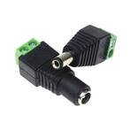DC Plug male + female set - 5,5mm x 2,1mm naar kroonsteen, Hobby en Vrije tijd, Elektronica-componenten, Verzenden, Nieuw
