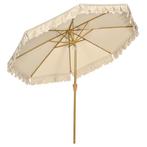 10% KORTING! - Parasol, Met Franjes, Kantelbaar, Met Handsli, Tuin en Terras, Parasols, Verzenden, Nieuw